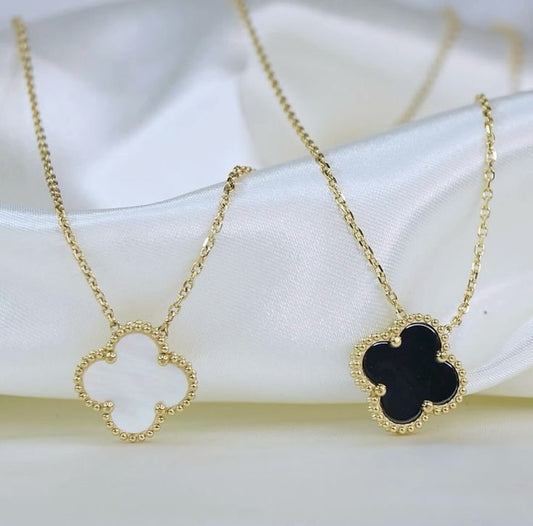 Double Sided Stainless Steel Leaf Cover Necklace
