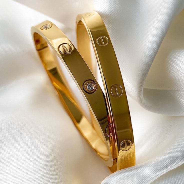 Luxury solid Gold-Plated Stainless Steel Bangle