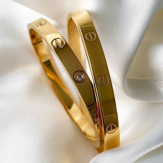 Luxury solid Gold-Plated Stainless Steel Bangle