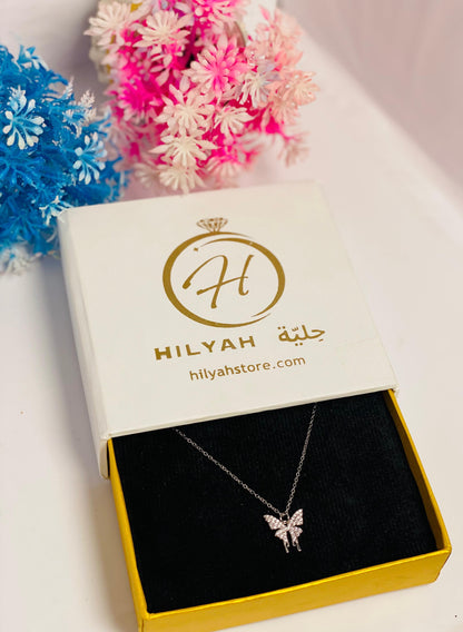Sparkling Butterfly Stainless Steel Pendant