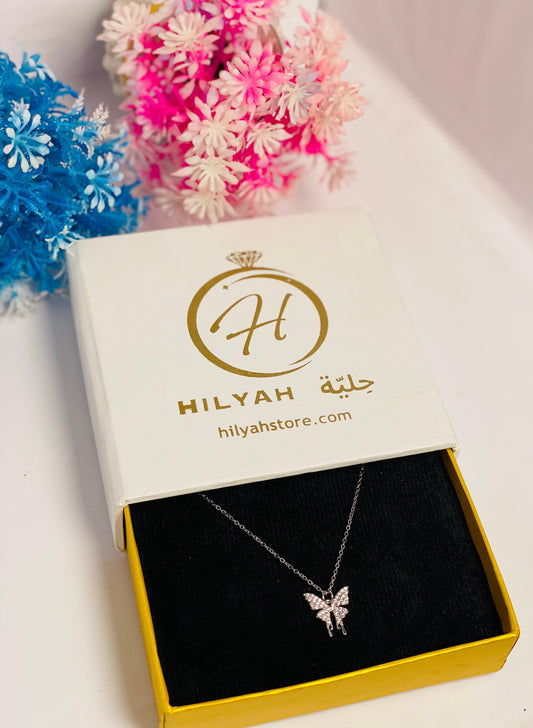 Sparkling Butterfly Stainless Steel Pendant