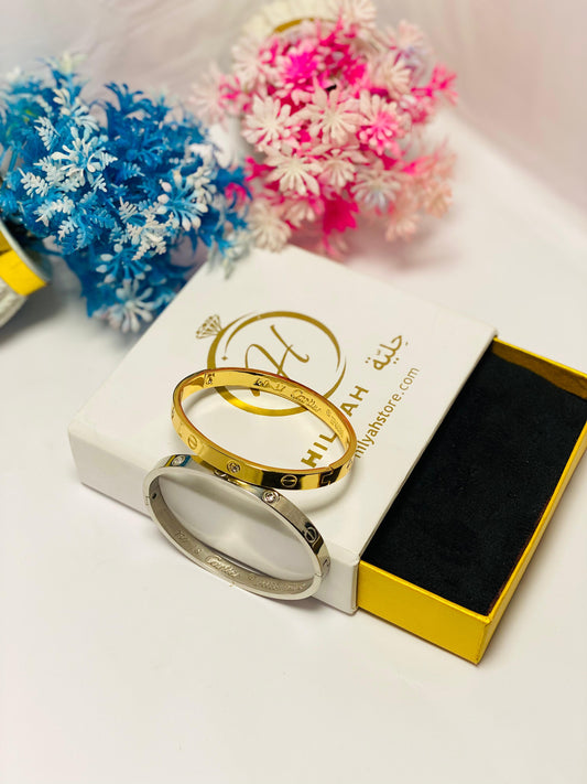 Timeless Duo: Gold & Silver Stainless Steel Bracelet Set