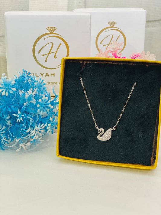 Elegant Silver Swan Stainless Steel Pendant