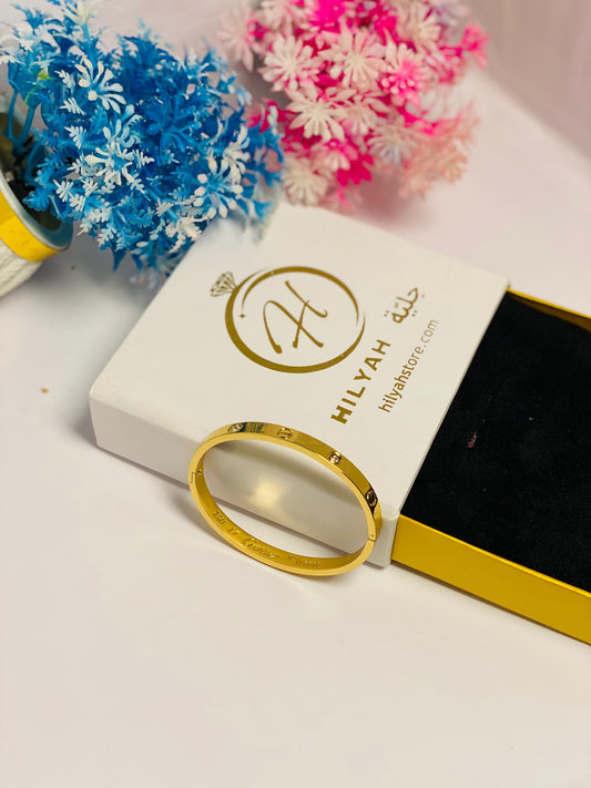 Luxury solid Gold-Plated Stainless Steel Bangle